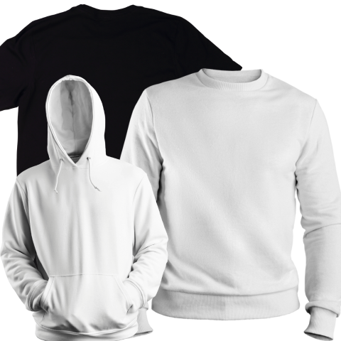 Bundle of sweatshirt, crew, tee